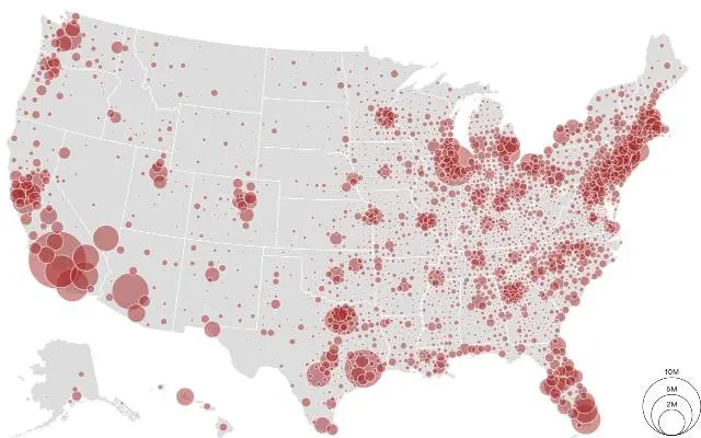 U.S. bubble map